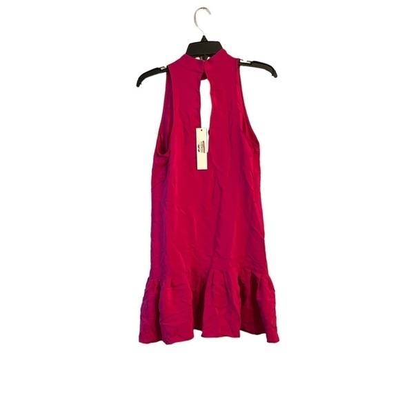 New with Tags Amanda Uprichard Magenta Sara Cut Out Dress Silk Size Small - Picture 3 of 7